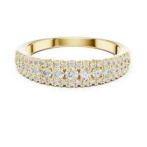 Luminary Round Brilliant Pavé-Set Multi-Row Band - Image 2