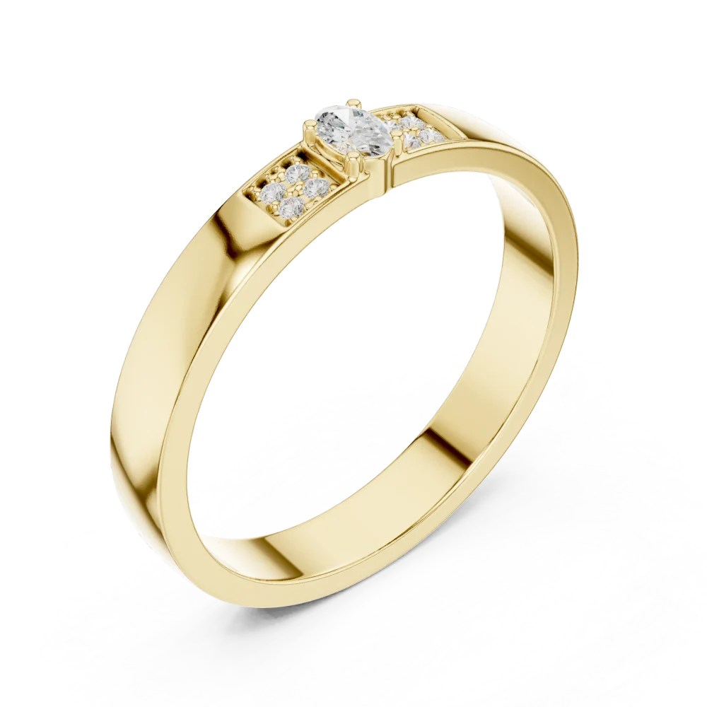 Experience the radiant brilliance of this DIAMEUR diamond band, featuring a sleek oval center and pavé accents. Elevate your collection today.