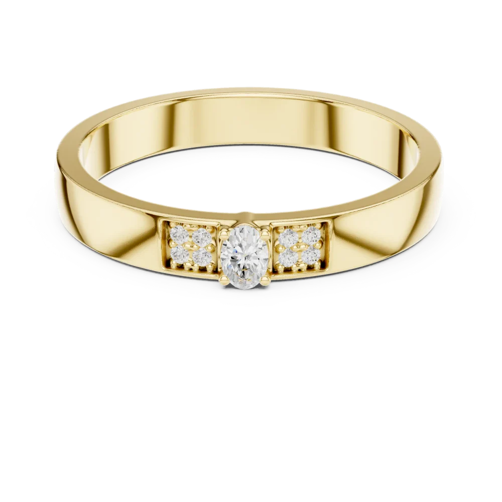 Essence Oval and Round Pavé-Set Contemporary Band - Image 2