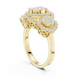 Luminary Cluster Radiant Brilliant-Cut Cocktail Ring - Image 3