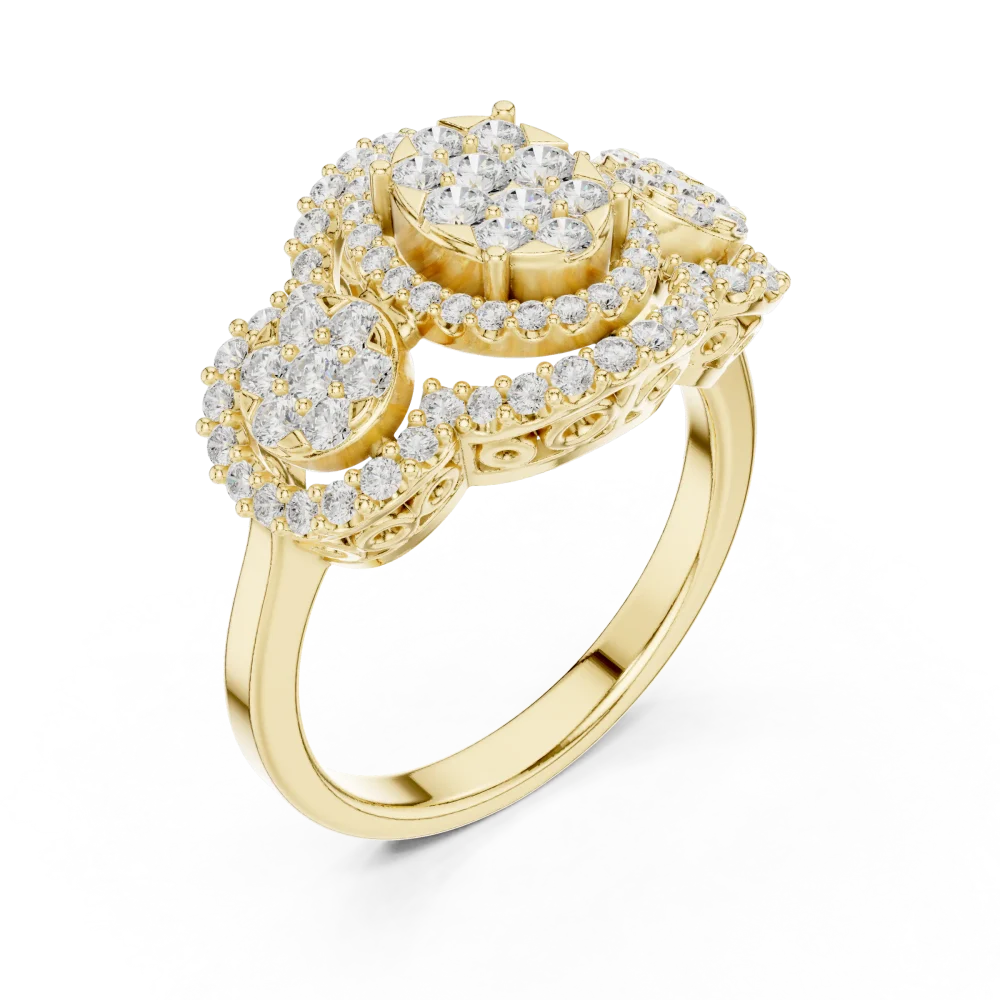 Discover the radiant brilliance of our handcrafted DIAMEUR diamond cluster ring. A modern classic designed to elevate your style. Shop yours today.