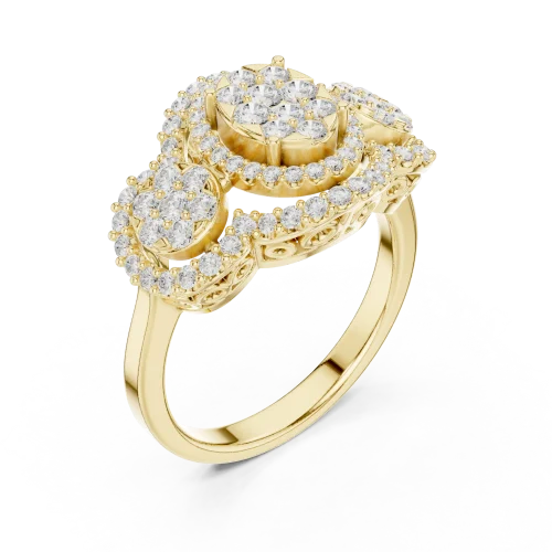 Luminary Cluster Radiant Brilliant-Cut Cocktail Ring
