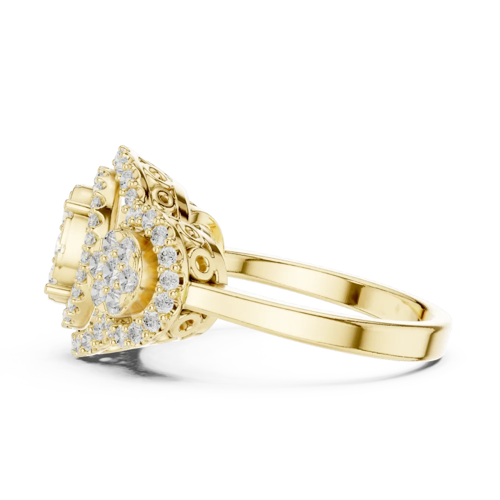 Luminary Cluster Radiant Brilliant-Cut Cocktail Ring - Image 4