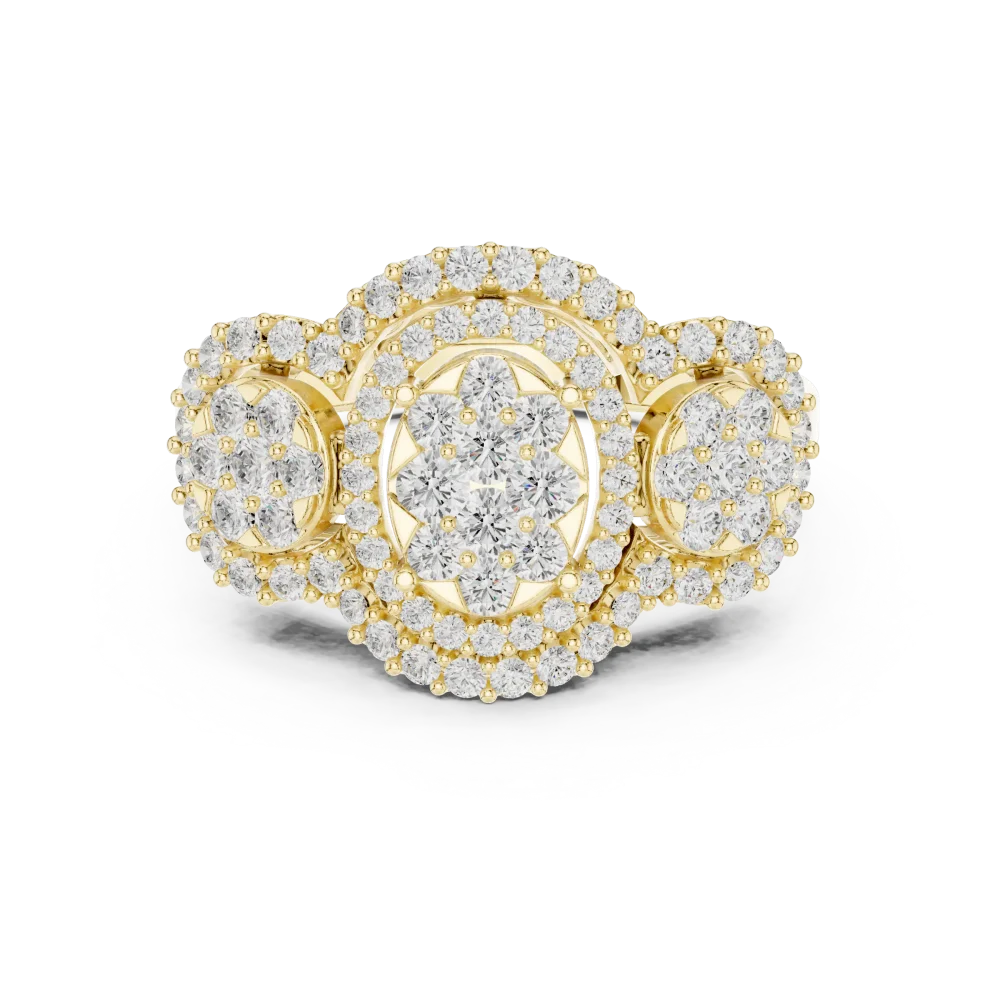 Luminary Cluster Radiant Brilliant-Cut Cocktail Ring - Image 2