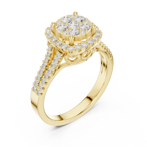 Luminary Round Brilliant Cluster Statement Ring