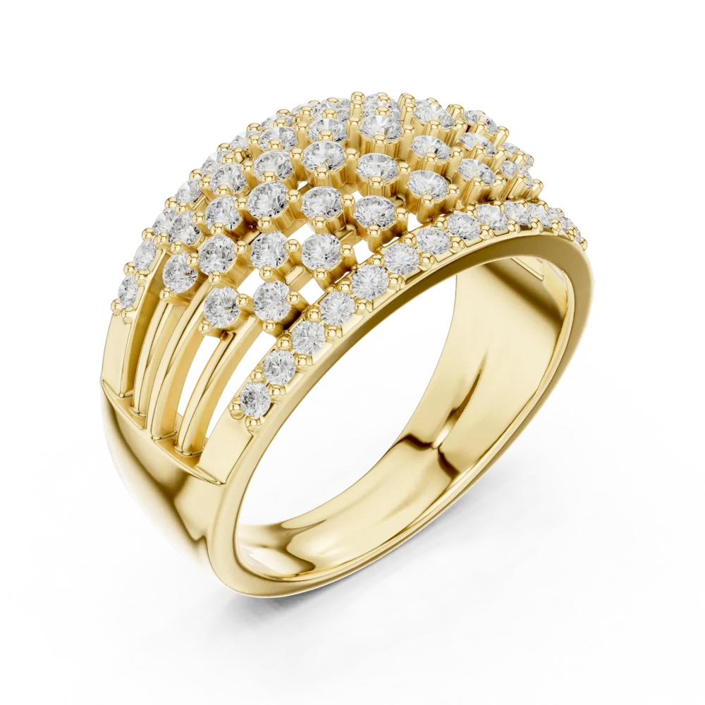 Experience the brilliant-cut elegance of this DIAMEUR lab-grown diamond band. An architectural multi-row design crafted for modern luxury. Shop now.