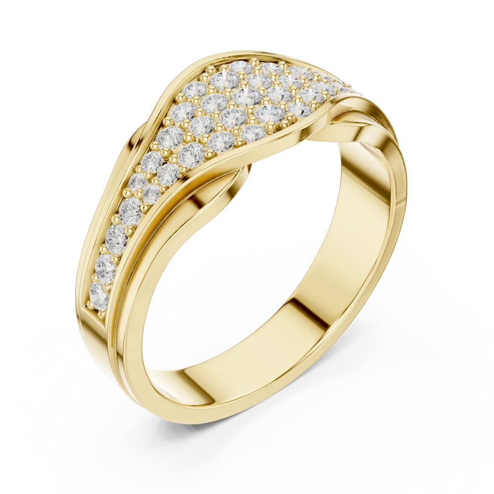 Experience the radiant scintillation of this architectural pavé band. Featuring high-grade DIAMEUR lab-grown diamonds, elevate your style today.