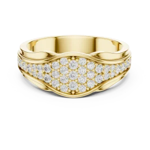 Luminary Round Brilliant Pavé-Set Architectural Band - Image 2