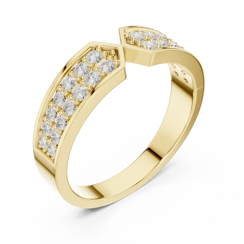 Symmetry Round Brilliant Pavé-Set Band
