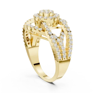 Luminary Round Brilliant Pavé-Set Architectural Cocktail Ring - Image 3