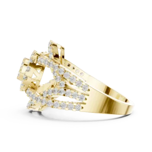 Luminary Round Brilliant Pavé-Set Architectural Cocktail Ring - Image 4