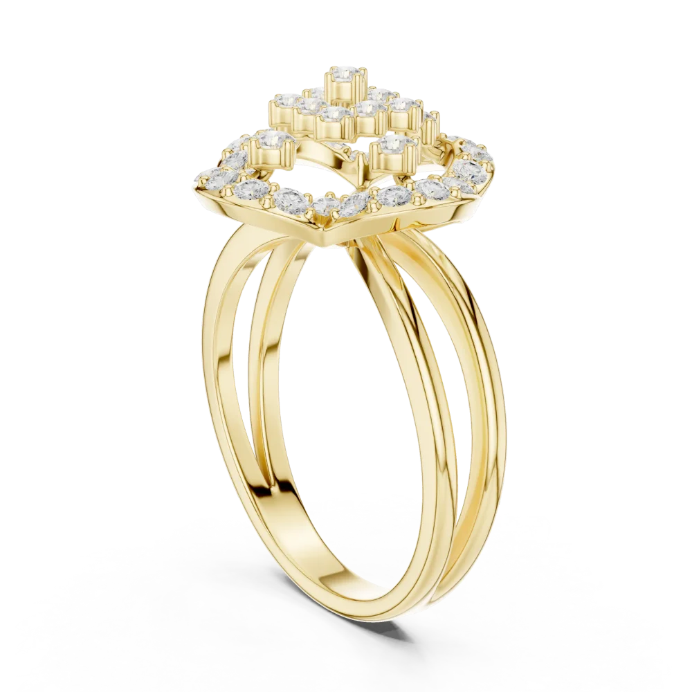 Luminous Geometric Cluster Lab Grown Diamond Statement Ring - Image 3