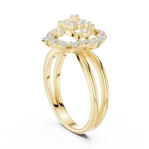 Luminous Geometric Cluster Lab Grown Diamond Statement Ring - Image 3