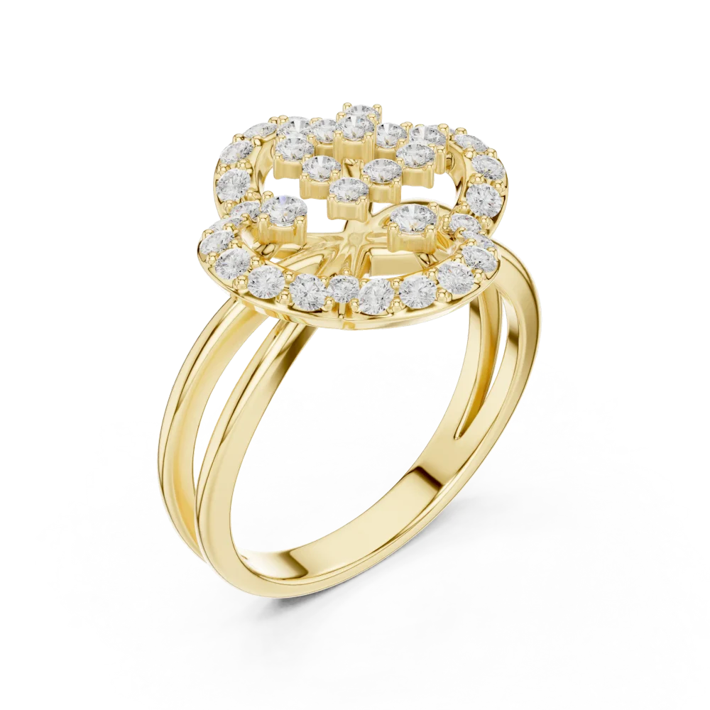Elevate your ensemble with this brilliant geometric cluster ring, featuring radiant DIAMEUR lab-grown diamonds. Discover sustainable luxury today.