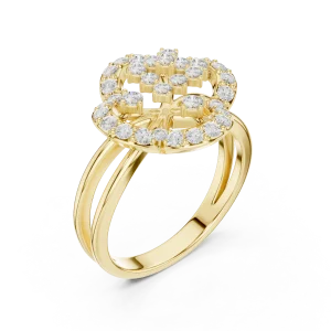Luminous Geometric Cluster Lab Grown Diamond Statement Ring