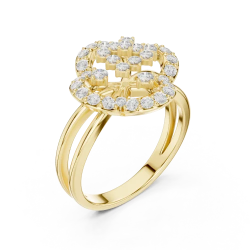 Luminous Geometric Cluster Lab Grown Diamond Statement Ring