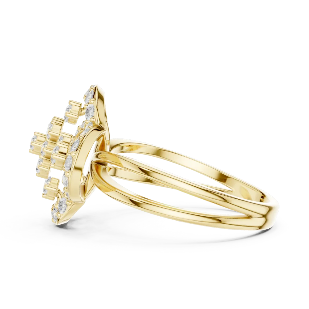 Luminous Geometric Cluster Lab Grown Diamond Statement Ring - Image 4