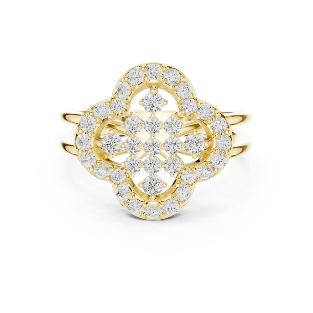 Luminous Geometric Cluster Lab Grown Diamond Statement Ring - Image 2