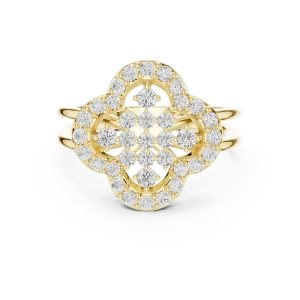 Luminous Geometric Cluster Lab Grown Diamond Statement Ring - Image 2