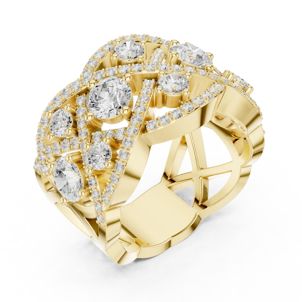 Elevate your look with this architectural ring featuring sparkling DIAMEUR lab-grown diamonds. A modern classic designed for brilliance. Shop today.