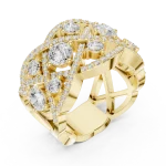 Luminary Round Brilliant Pavé-Set Architectural Ring