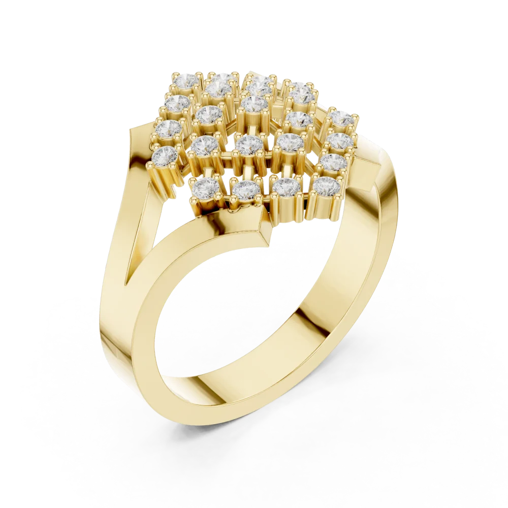 Experience the allure of our brilliant geometric cluster ring, featuring premium DIAMEUR lab-grown diamonds. Elevate your style—shop this modern piece.