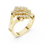 Geometric Brilliance Cluster Statement Ring