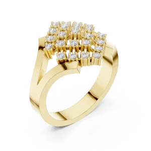 Geometric Brilliance Cluster Statement Ring