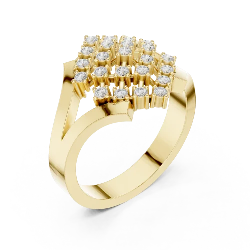 Geometric Brilliance Cluster Statement Ring