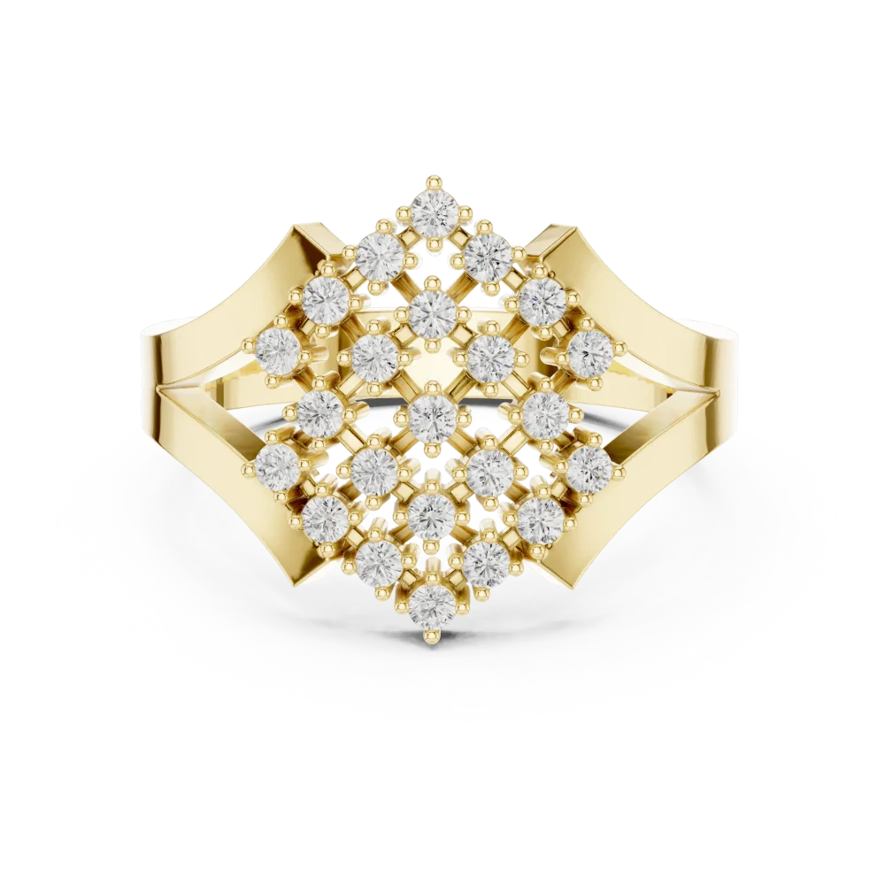 Geometric Brilliance Cluster Statement Ring - Image 2