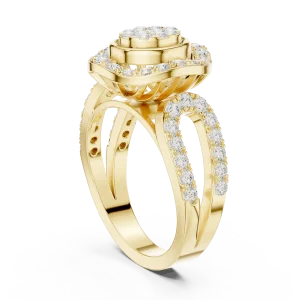 Ethereal Round Brilliant Cluster Architectural Ring - Image 3