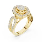 Ethereal Round Brilliant Cluster Architectural Ring