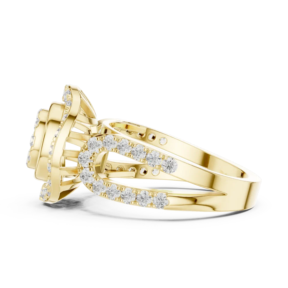 Ethereal Round Brilliant Cluster Architectural Ring - Image 4