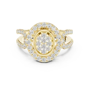 Ethereal Round Brilliant Cluster Architectural Ring - Image 2