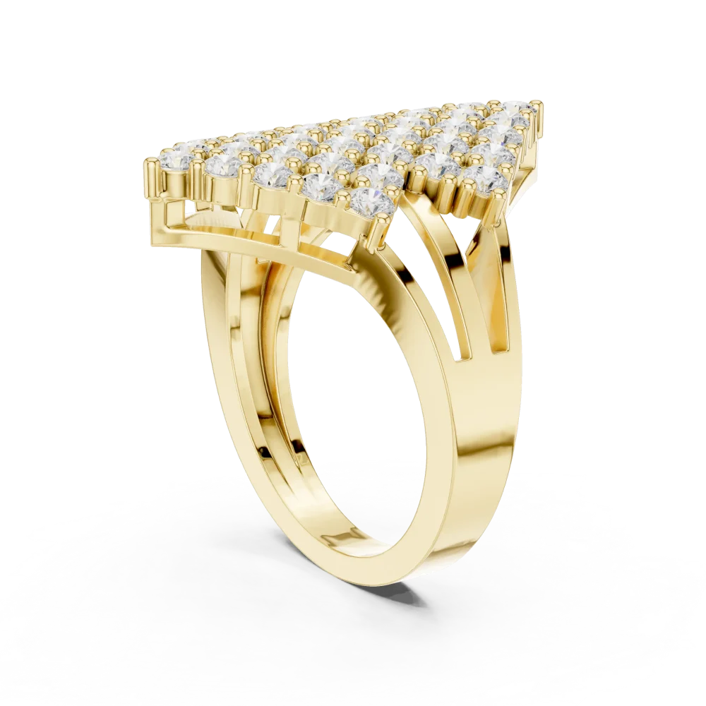 Luminary Geometric Pavé-Set Brilliant-Cut Diamond Ring - Image 3