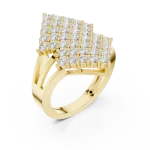 Luminary Geometric Pavé-Set Brilliant-Cut Diamond Ring