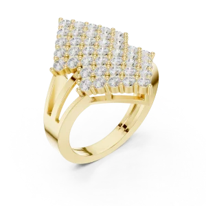 Luminary Geometric Pavé-Set Brilliant-Cut Diamond Ring
