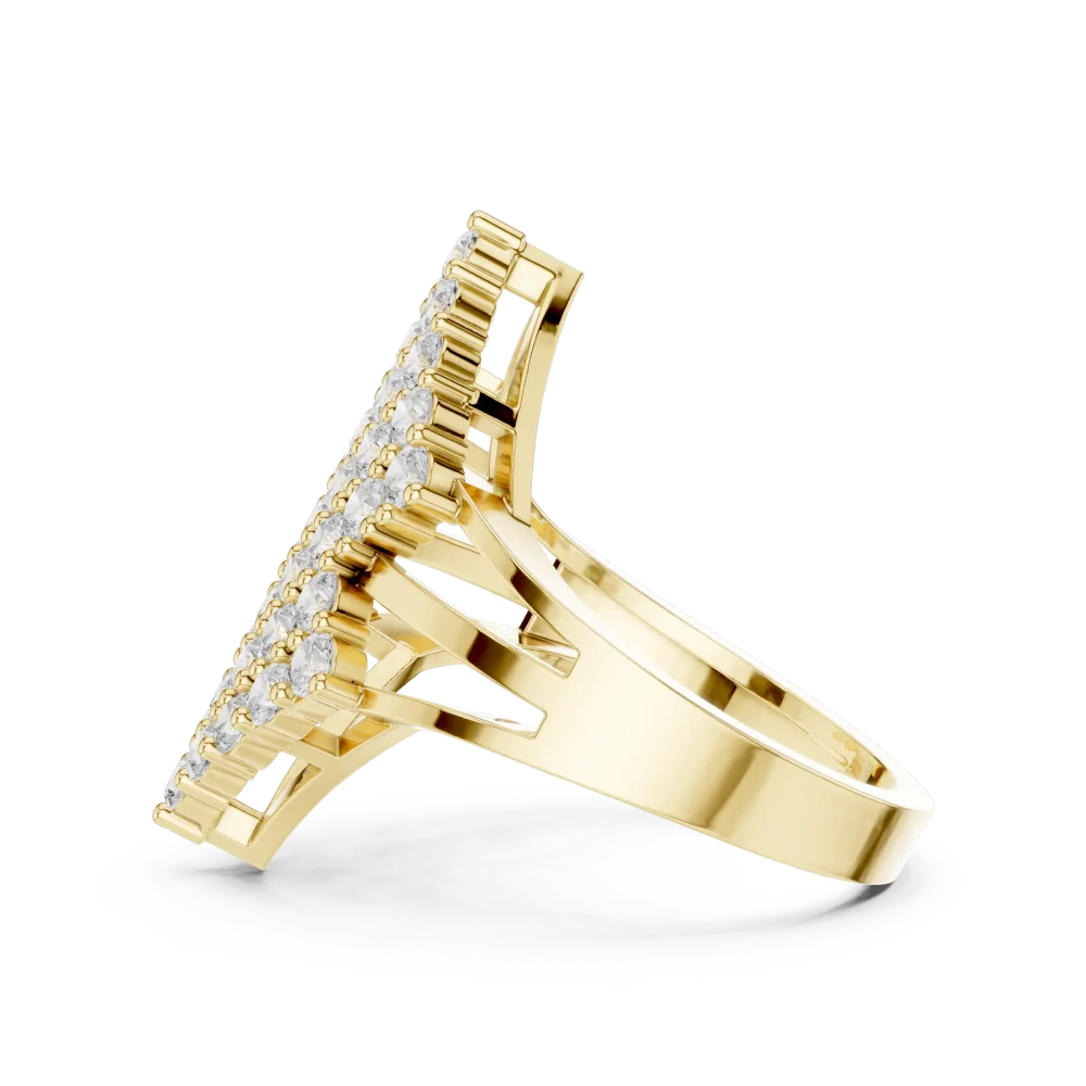 Luminary Geometric Pavé-Set Brilliant-Cut Diamond Ring - Image 4