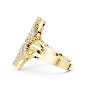 Luminary Geometric Pavé-Set Brilliant-Cut Diamond Ring - Image 4