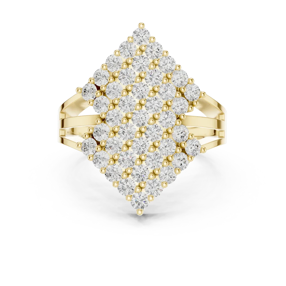 Luminary Geometric Pavé-Set Brilliant-Cut Diamond Ring - Image 2