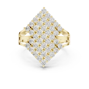 Luminary Geometric Pavé-Set Brilliant-Cut Diamond Ring - Image 2