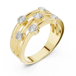 Linear Symmetry Round Brilliant Multi-Row Band