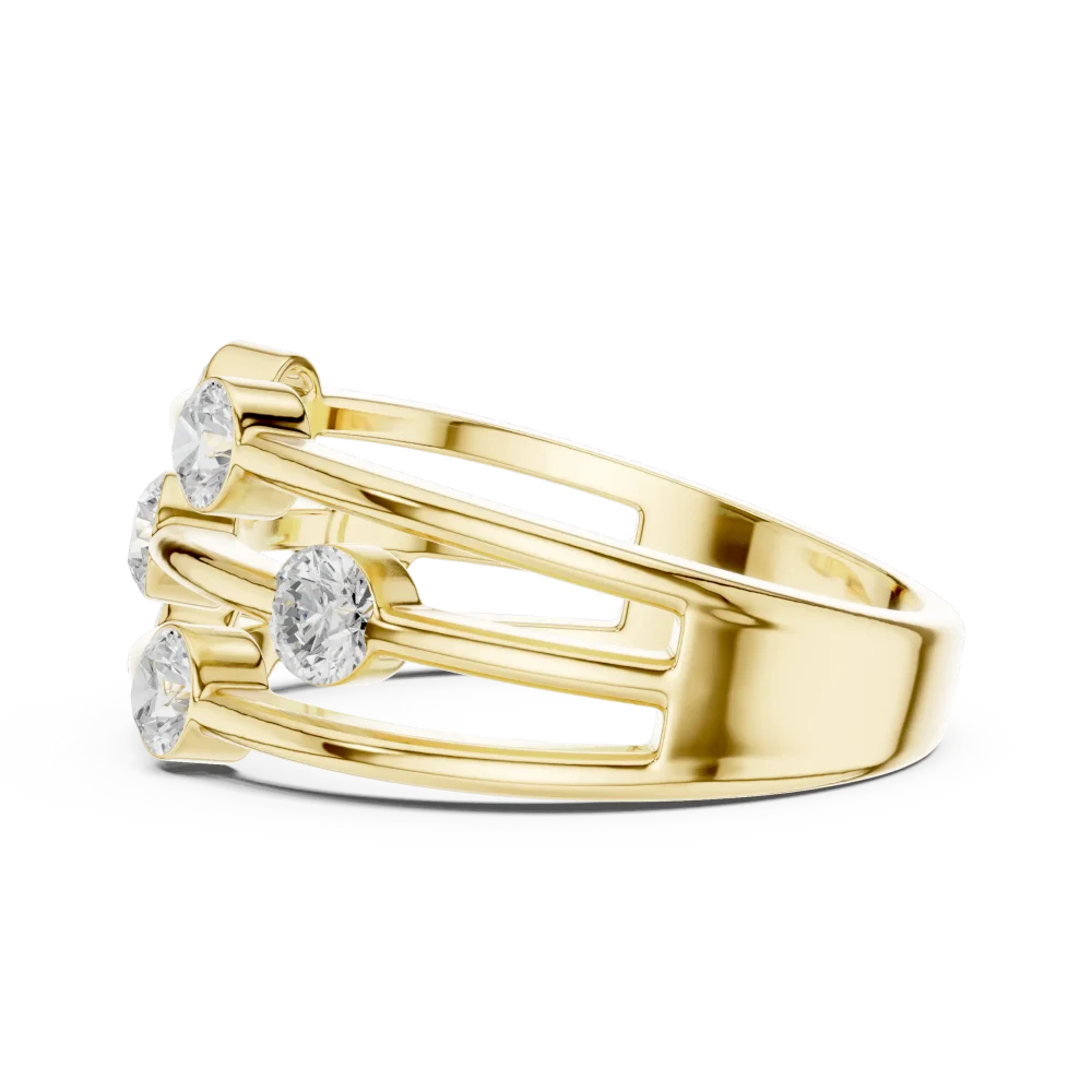 Linear Symmetry Round Brilliant Multi-Row Band - Image 4
