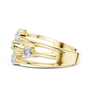 Linear Symmetry Round Brilliant Multi-Row Band - Image 4
