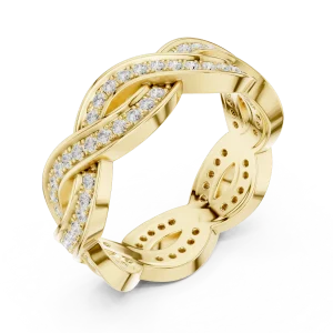 Infinite Entwined Round Brilliant-Cut Pavé Band