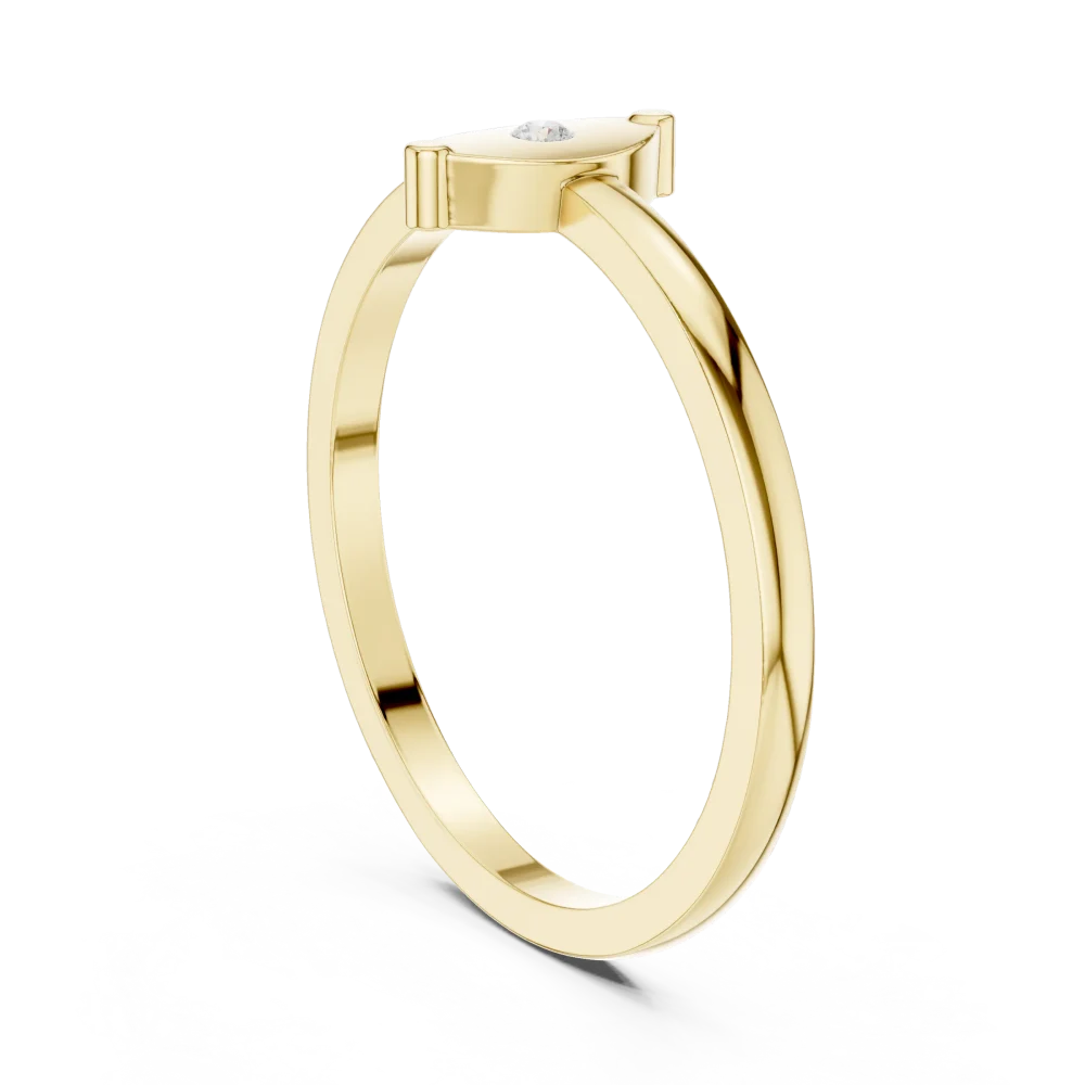 Essence Round Brilliant Geometric Bezel Ring - Image 3