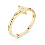 Essence Round Brilliant Geometric Bezel Ring