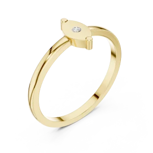 Essence Round Brilliant Geometric Bezel Ring