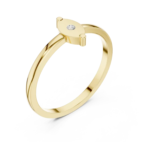 Essence Round Brilliant Geometric Bezel Ring