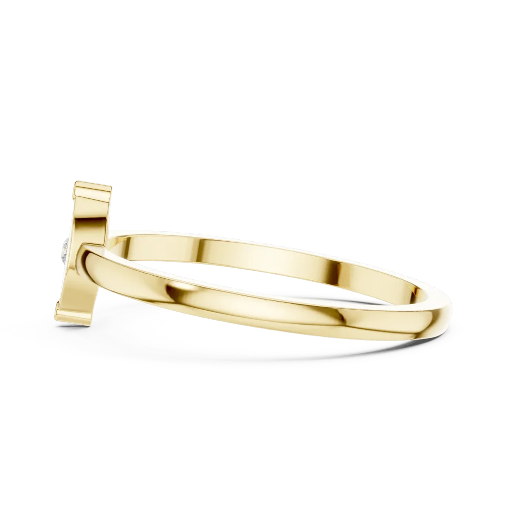 Essence Round Brilliant Geometric Bezel Ring - Image 4